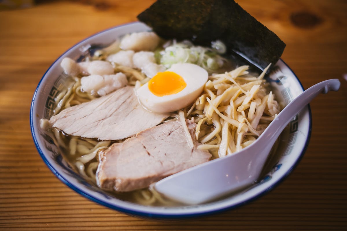 Tonkotsu ramen bowl with chashu pork and egg