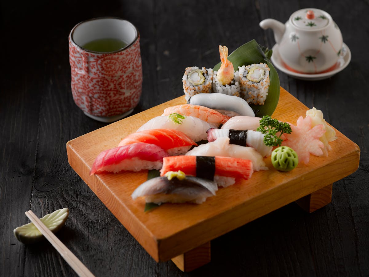 Assorted nigiri sushi platter